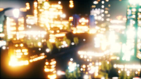 Blurred Cityscape Background Scene at Night alt