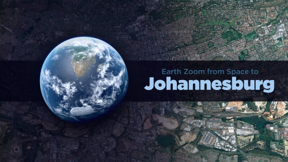 Johannesburg (South Africa) Earth Zoom to the City from Space