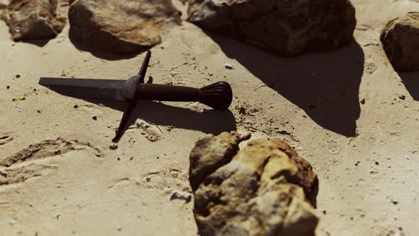 Retro Sword on Sand Beach alt