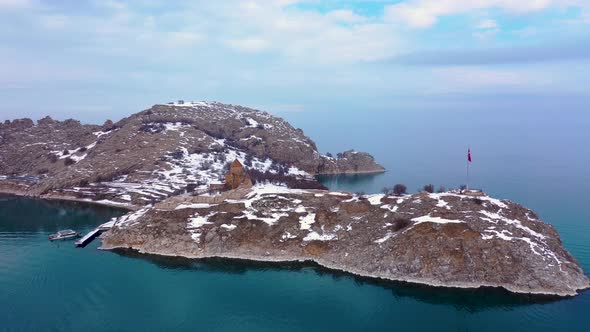 Aerial Van Akdamar island 