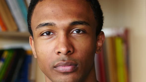 Young Afro-American Man Face Close Up