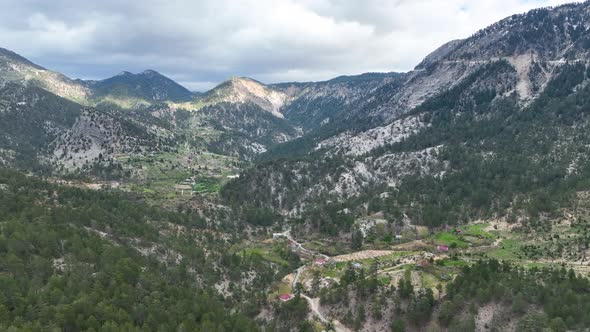 Mountain landscape high in the mountains aerial view 4 K