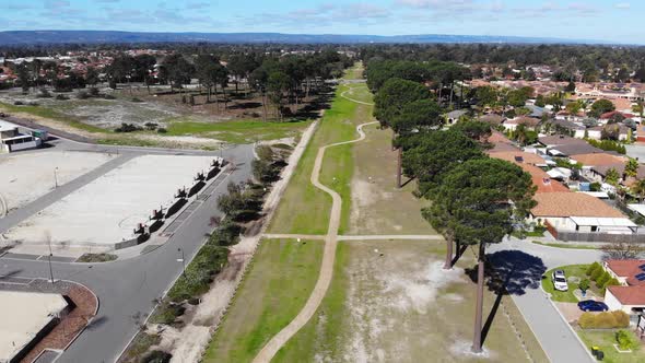 Aerial View of a Long Footpath in Australia