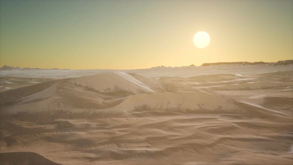 Red Sand Desert Dunes at Sunset