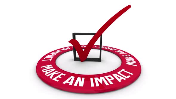 Make An Impact Difference Positive Change Check Mark Box 3d Animation