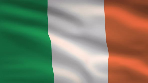 Ireland Windy Flag Background 4K