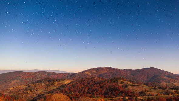 Timelapse of Moving Star Trails in Night Sky