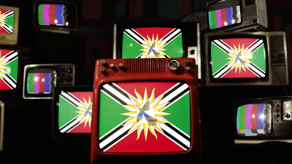 Flag of Santo Domingo de los Tsachilas, Ecuador, on Retro TVs.