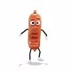 Scary Sausage Is Coming on White Background - VideoHive Item for Sale