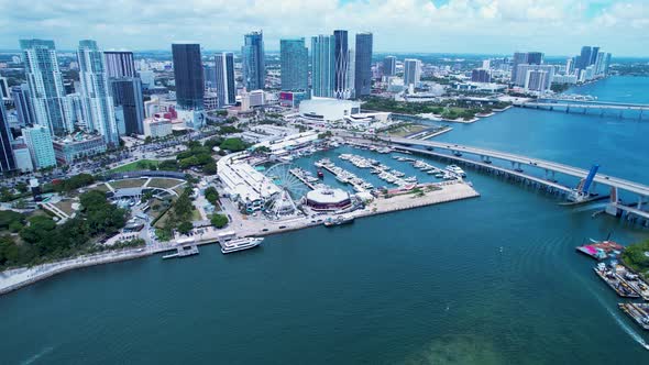 Cityscape Miami Florida United States. Touristic landmark of city.