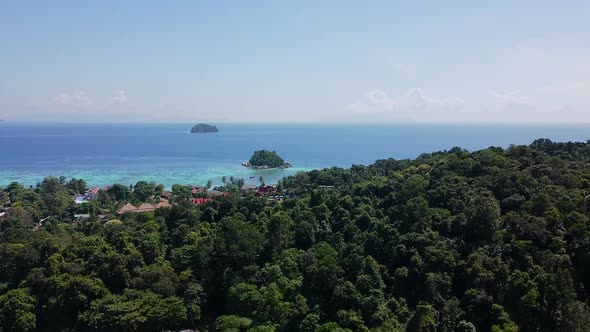 Aerial Drone View of Small Islands Ko Lipe Thailand