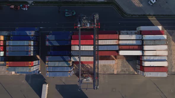 Container Warehouse Aerial View