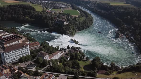 Aerial View of Rhine Falls, Switzerland
