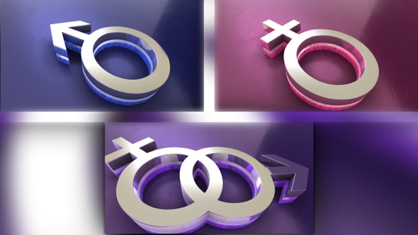 3D Male And Female Symbols Pack