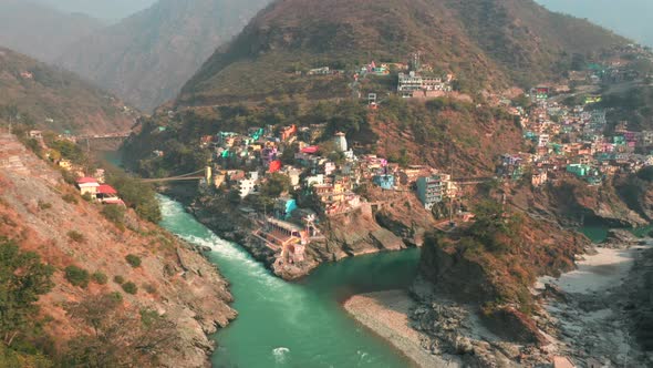 Aerial view of Kharakmaf township, India.