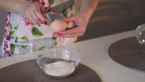 Closeup View of Beating the Egg