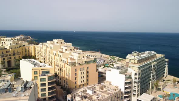 Aerial View of Spinola Bay in St Julien  Malta