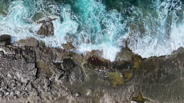 Blue Sea Texture 4K Aerial View