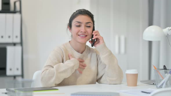 Indian Woman Talking on Smartphone 