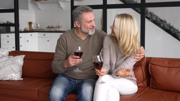 Happy Senior Couple Having Fun at Home Enjoying Time Together at Home