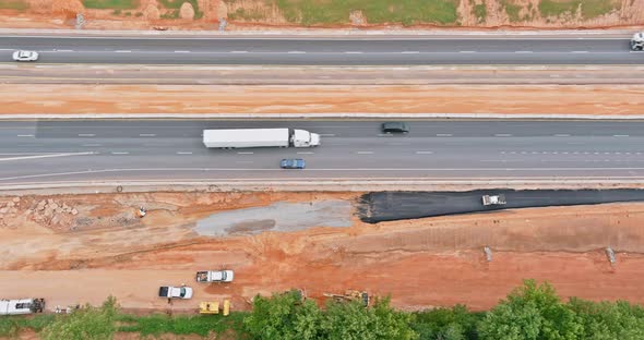 Roadworks with Road on Reconstruction in the Road Under Construction