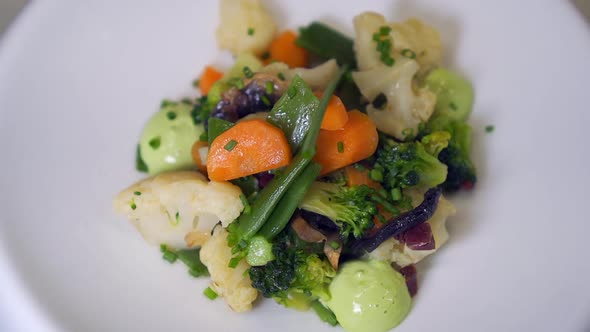 Organically grown mixed vegetables stew