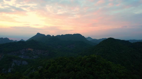 4K Aerial drone of beautiful valley between mountains.