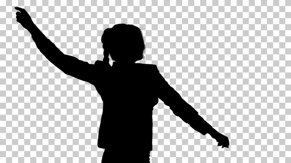 Silhouette Businesswoman Dancing, Alpha Channel