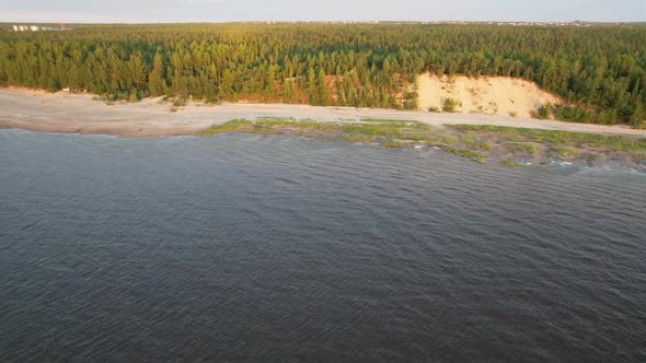 the drone will fly over the beach