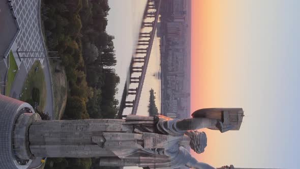 Vertical Video  Motherland Monument in Kyiv Ukraine