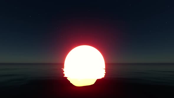 Amazing Glowing Sun Sea Light Banner