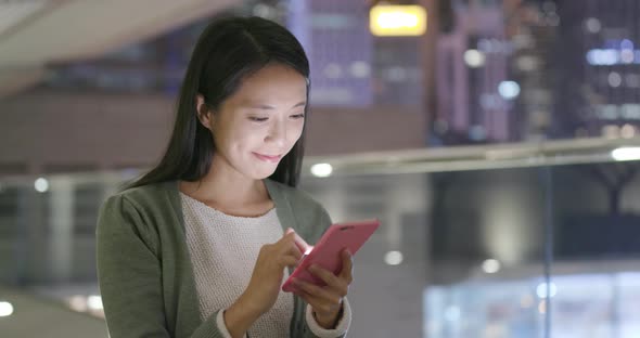 Woman use of mobile phone