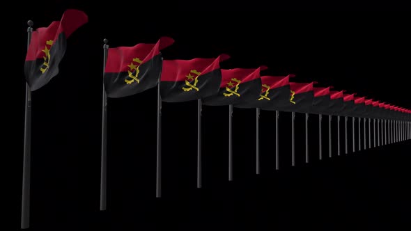 Row Of Angola Flags With Alpha 2K