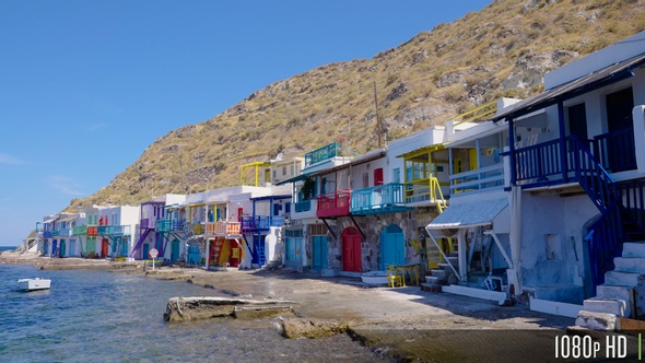 Traditional Fishing Village of Klima On Milos Island, Greece