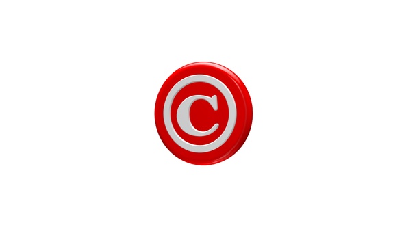 Red Copyright 3D Icon Seamless Rotated