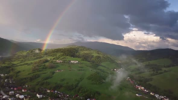 Rainbow Over Green Rural Country