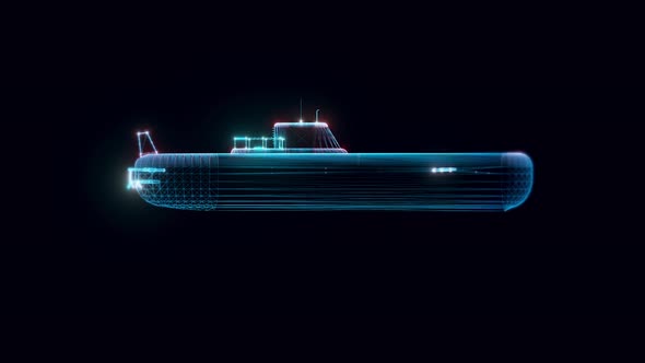 Submarine Hologram Rotating 4k