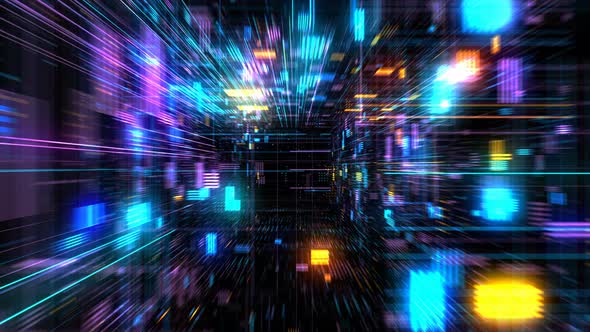 Flight cosmic futuristic HUD tunnel seamless VJ loop