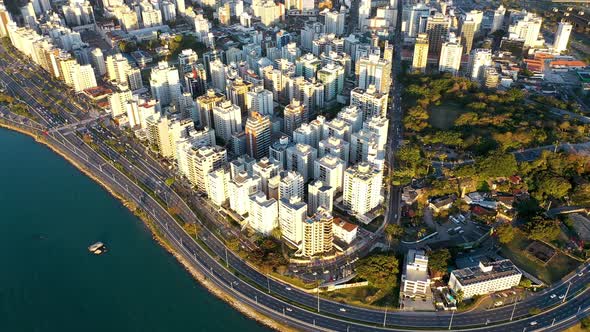 Downtown Florianopolis state Santa Catarina Brazil. Travel destination.