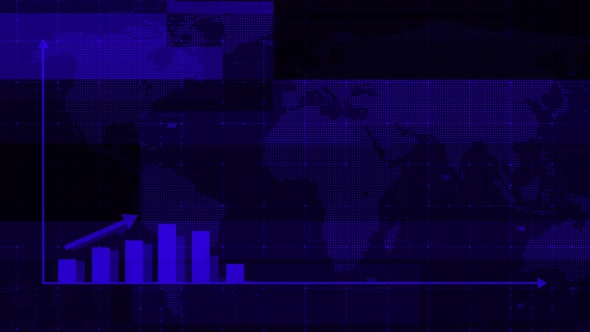 New Blue Color Business graph Animated