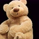 Big brown teddy bear with a smile rotates on a black background - VideoHive Item for Sale