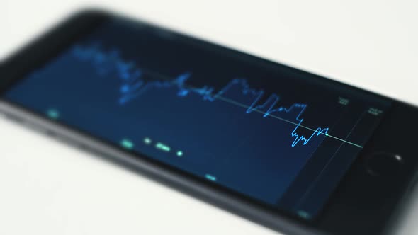 Stock Market on a Smartphone Screen
