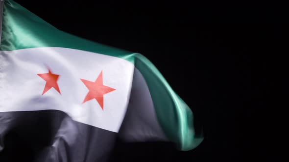 National Flag of Syria. Black background.