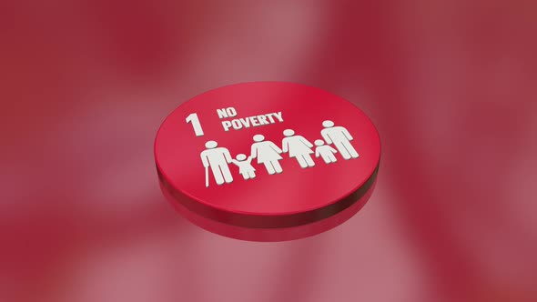 1 No Poverty The 17 Global Goals Circle Badges Icons Background Concept