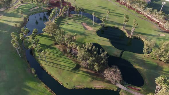 Aerial view of a golf course