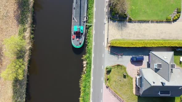 Aerial View of the Canal in Holland
