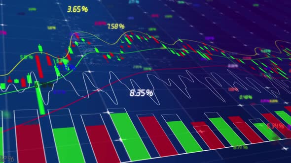 Background Of K Line Data Trend Chart Of Stock Market