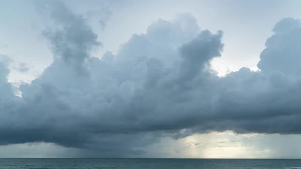 2021102 54K High Quality Footage. Time lapse Sky and black cloud. Dark grey storm clouds. Dramatic s