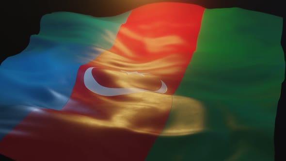 Azerbaijan Flag Low Angle View