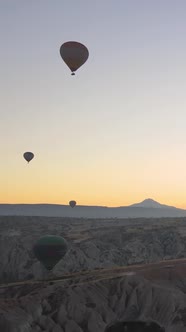 Cappadocia Turkey  Vertical Video of Balloon Launch